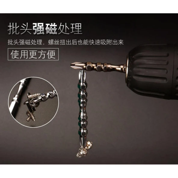 PH2 Manyetik Yıldız Vidalama Ucu S2 Krom Nikel Çelik 5 Parça Set - 9