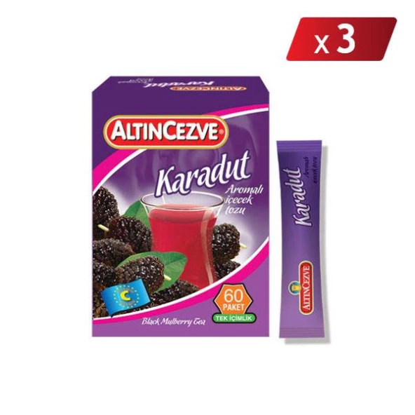 Altıncezve Karadut Aromalı Tek İçimlik İçecek Tozu 40 x 1.5 Gr - 3LÜ PAKET