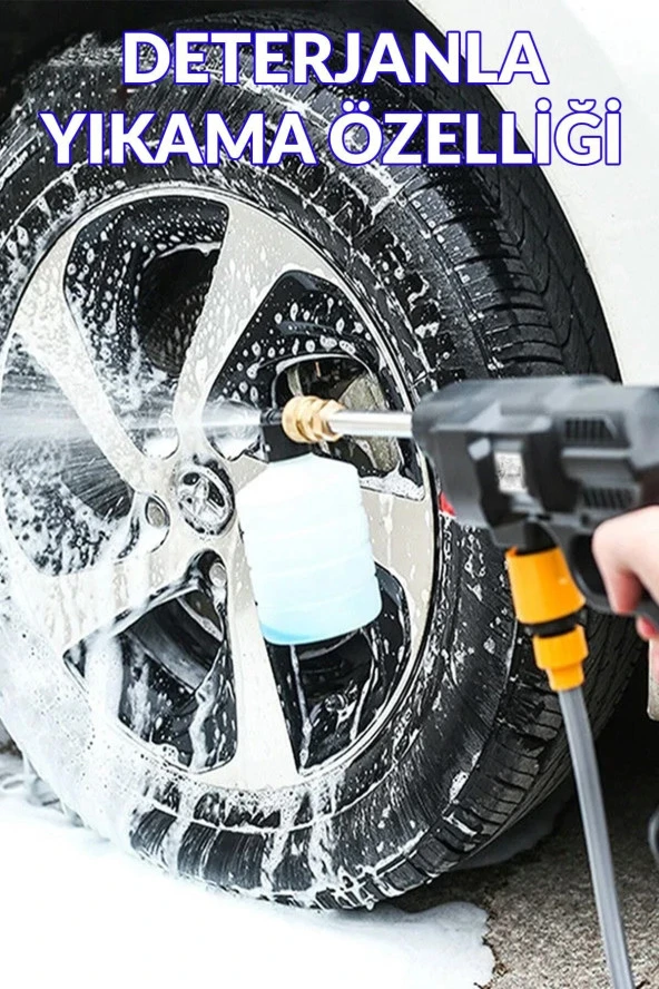 Lieber German 21V Köpüklü 2x Akülü Basınçlı Oto Bahçe Araba Yıkama Sulama Makinesi Max: 90 Bar - 2
