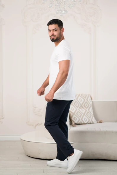 Paul Martin Bisiklet Yaka Önü Baskılı Pamuklu Basic Regular Fit T-shirt - Resim 12