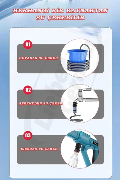 Dozzer ORN 21 V 3.0 Ah Köpüklü 2x Akülü Basınçlı Oto Bahçe Araba Yıkama Sulama Makinesi Max: 90 Bar - 3