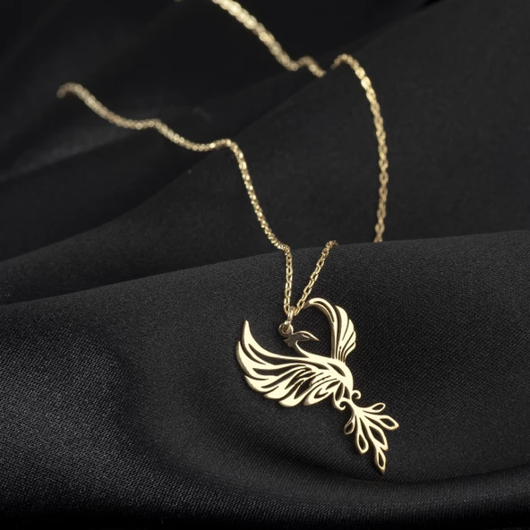 925 Ayar Gümüş Anka Kuşu Özel Seri Kolye - Resim 2