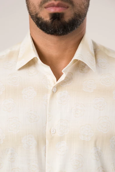 Paul Martin Pamuklu Regular Fit Çiçek Desenli Yazlık Gömlek - Resim 5
