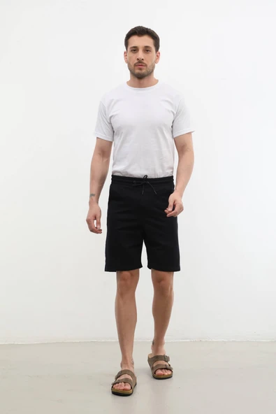 Erkek Düz Penye Şort - 3