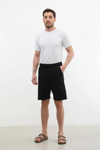 Erkek Düz Penye Şort - 6