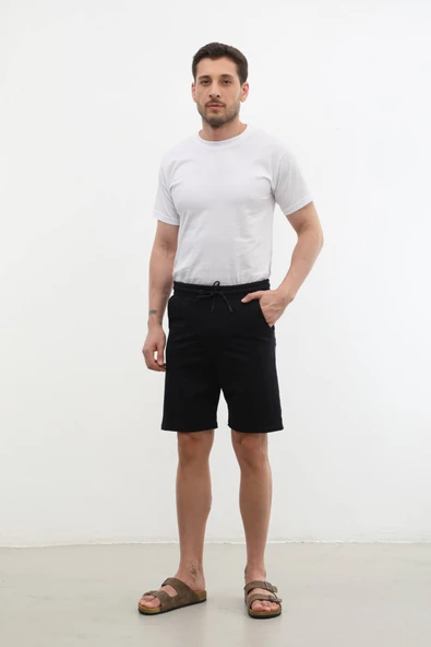 Erkek Düz Penye Şort - 2