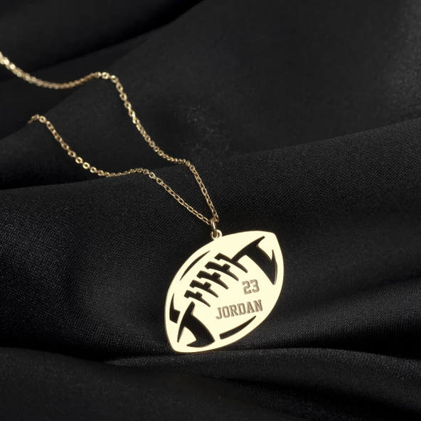 925 Ayar Gümüş Amerikan Futbol Topu Kolye Özel Tasarım ürün görseli 1