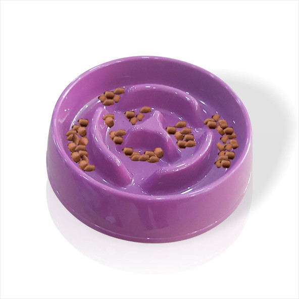 Büyük Obezite Önleyici 375cc Kedi Köpek Evcl Hayvn Az Yavaş Yeme Yediren Mama Yem Kabı Kasesi Tabağı - 4