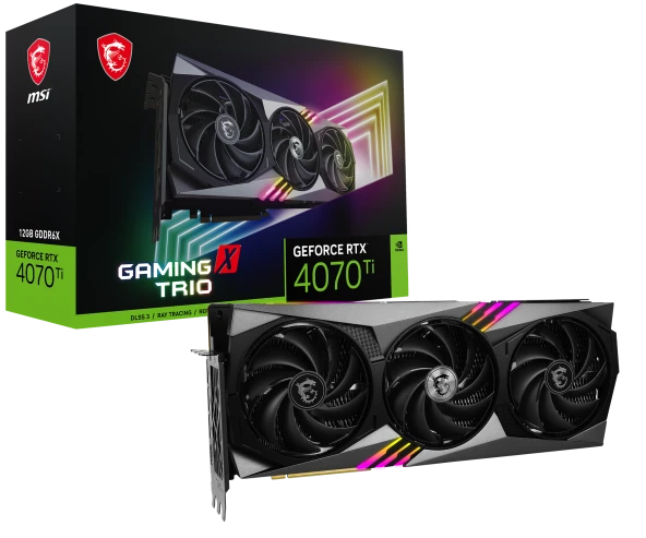 MSI GEFORCE RTX 4070 TI GAMING X TRIO 12G GDDR6X HDMI DP 192Bit