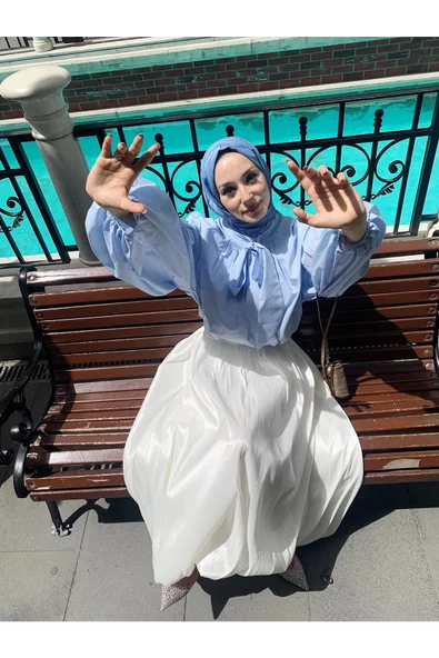 ETKB002 Arkadan Fermuarlı Balon Etek - 5