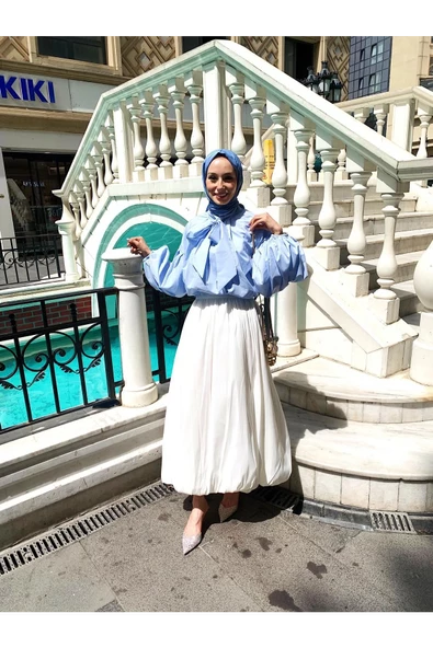 ETKB002 Arkadan Fermuarlı Balon Etek - 2