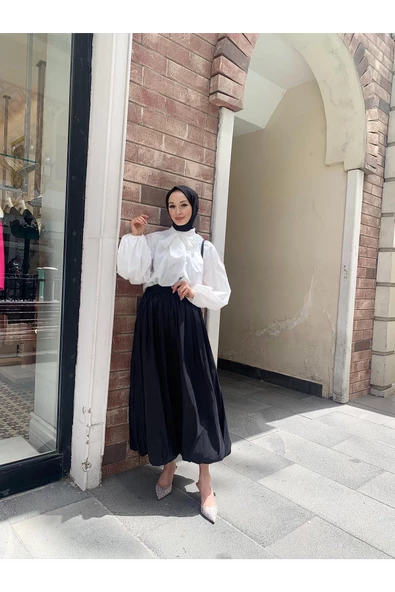 ETKS002 Arkadan Fermuarlı Balon Etek - 2