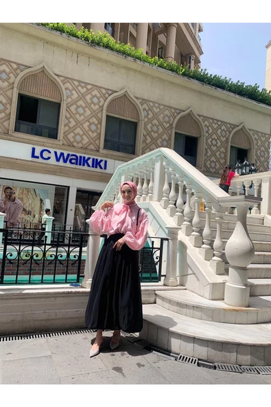 ETKS002 Arkadan Fermuarlı Balon Etek - 5