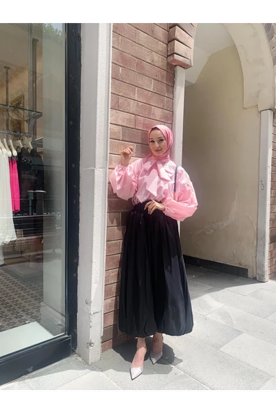 ETKS002 Arkadan Fermuarlı Balon Etek - 3