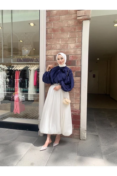 ETKB002 Arkadan Fermuarlı Balon Etek - 3