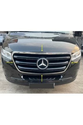 Mercedes Sprinter W907 Krom Ön Panjur Çerçevesi 4 Parça 2018> Paslanmaz Çelik - 3