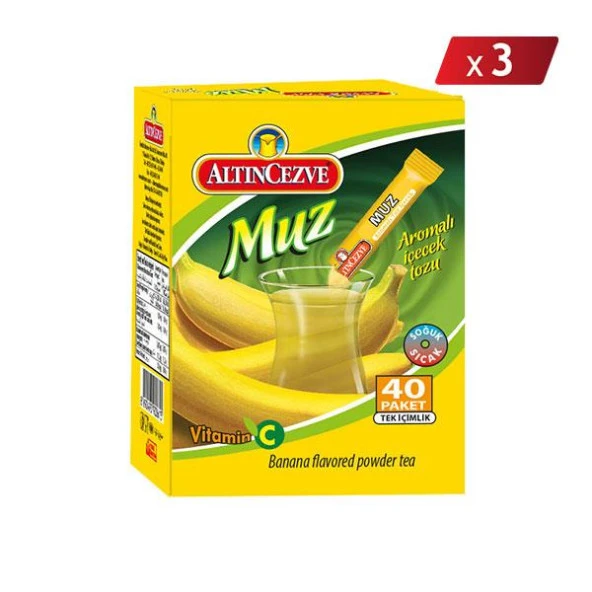Altıncezve Muz Aromalı Tek İçimlik İçecek Tozu 40 x 1.5 gr - 3LÜ PAKET