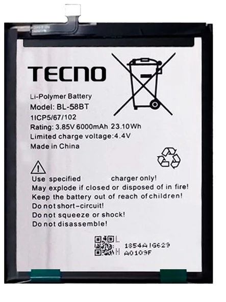 Tecno Pova NEO 2 Batarya Pil Sıfır Orijinal