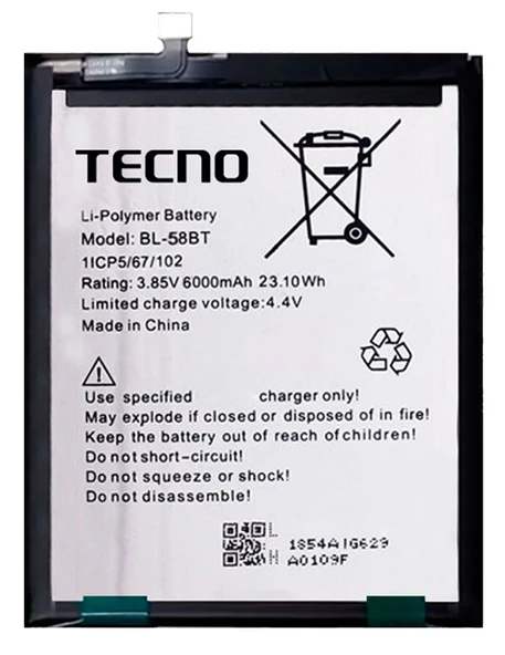 Tecno Pova NEO Batarya Pil Sıfır Orijinal