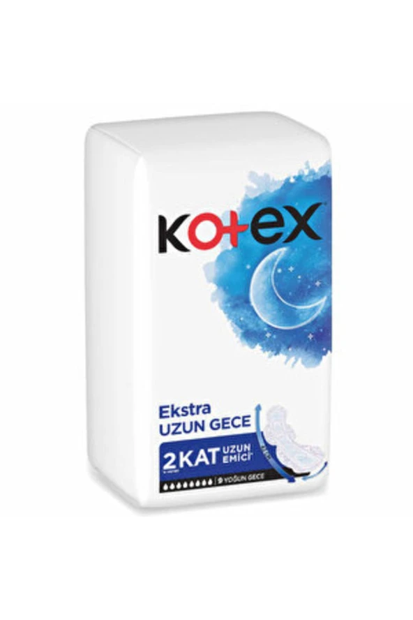 KOTEX,( 3 ADET ) Kotex Ultra Ekstra Uzun Gece 9'lu Hijyenik Ped