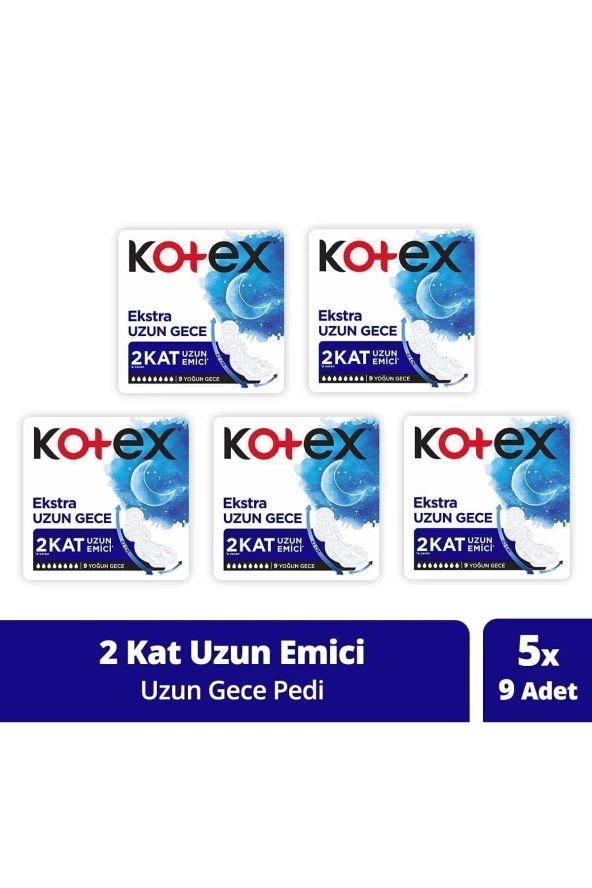 KOTEX,Ultra 9'lu Extra Uzun Gece - 5'li Paket