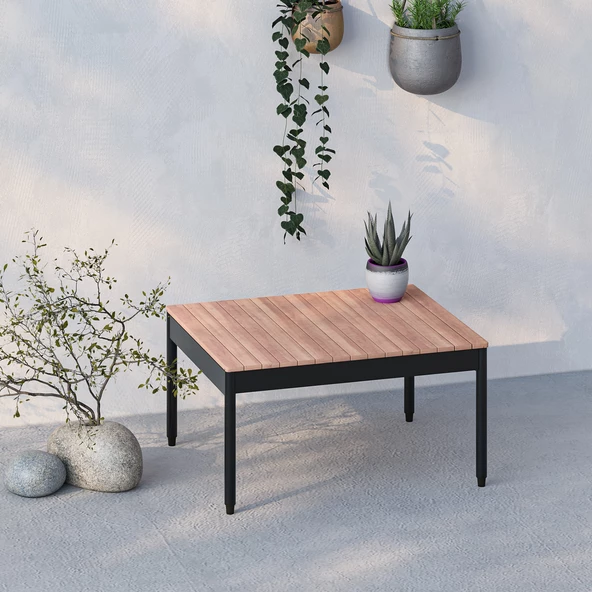 Limni Home Mini Multilounge Bahçe Balkon Seti, Şezlong ( SİYAH ) - 7