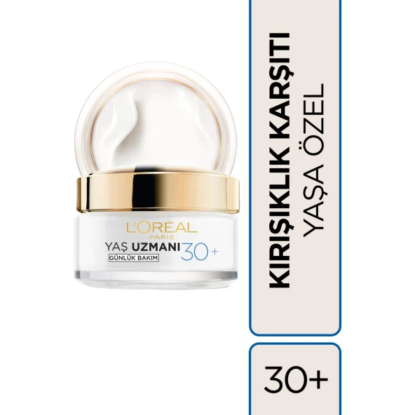 L'Oréal Paris Yaş Uzmanı 30+ İnce Çizgi Görünümünü Azaltan & Cilde Canlı Görünüm Veren, Kırşıklık Karşıtı Krem50ml