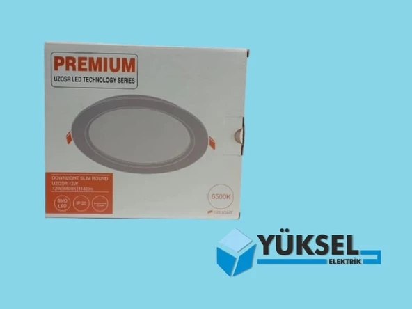 UZLIGHT 12 W DOWNLIGHT SLİM RAUND LED SPOT 6500 K