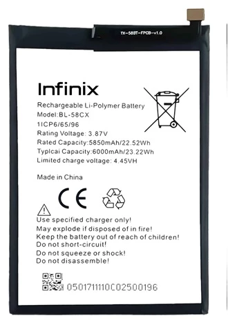Infinix SMART 7 Batarya Pil Sıfır Orijinal