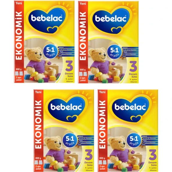 Bebelac 3 Devam Sütü 800 gr 4 Adet