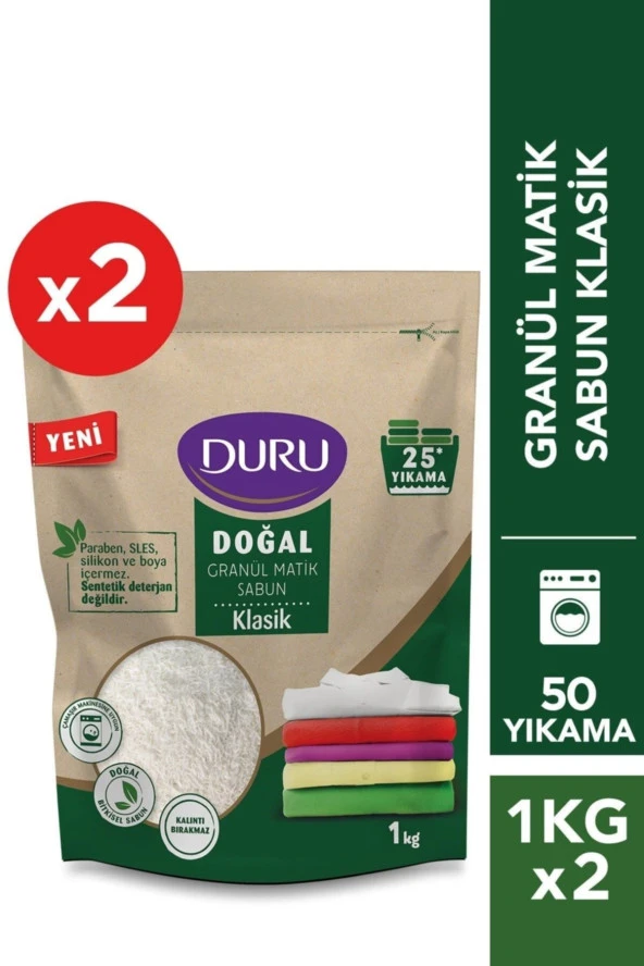 Duru Doğal Granül Matik Sabun Klasik 1 kg 2 Adet