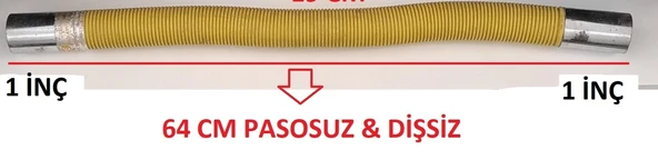 DOĞALGAZ KOMPANSATÖR BAĞLANTI FLEXİ & DİLİTASYON FİLEXİ PASOSUZ & 1 İNÇ & 1 İNÇ  ( 64 cm ) - 3