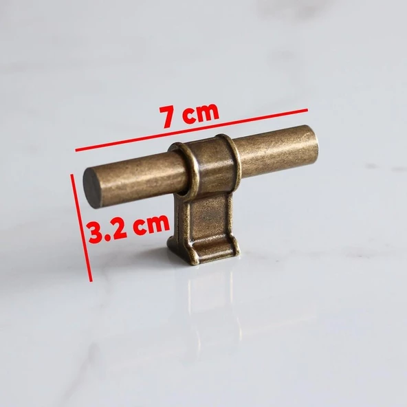 Hisar Eskitme Antik Sarı Metal Düğme Tek Vidalı Mobilya Mutfak Çekmece Dolap Kulpu Kulbu Kulpları - 2