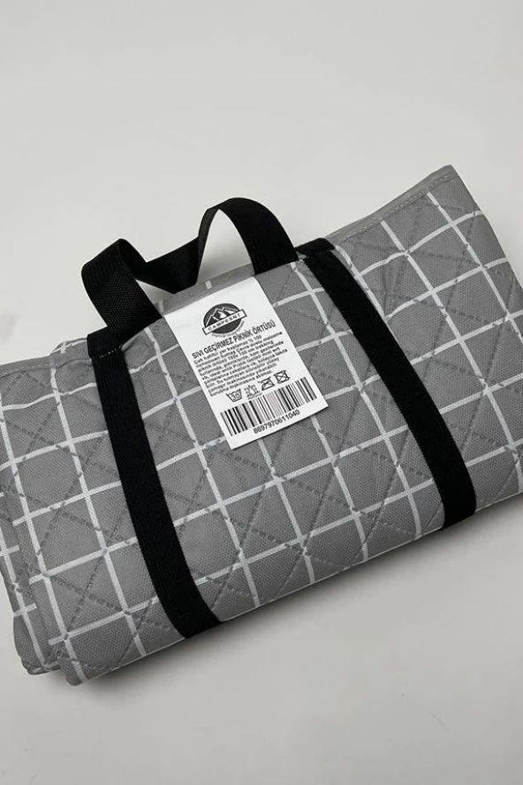 Kendinden Çantalı Kapitone Piknik Örtüsü 150X150 cm Su Geçirmez Oduncu Desen - 5