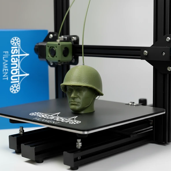 İstanbul Filament 3D Baskı Pla+ Filament Asker Yeşili Haki 1 kg 1,75MM 0,05 mm Bambu Lab Uyumlu - Resim 2