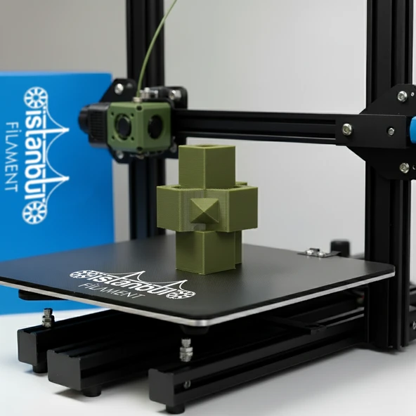 İstanbul Filament 3D Baskı Pla+ Filament Asker Yeşili Haki 1 kg 1,75MM 0,05 mm Bambu Lab Uyumlu - Resim 3