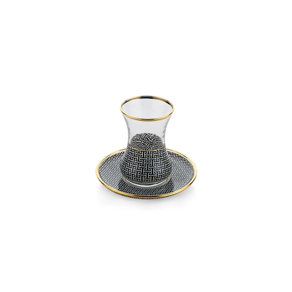 Schafer Tommy 6 lı Cam Çay Seti 12 Parça-Siyah - 7