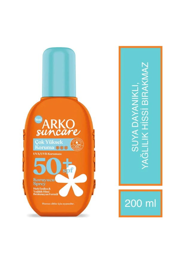 ARKO SUNCARE ÇOK YÜKSEK KORUMA SPF50+ KORUYUCU SPREY KREM 200 ML