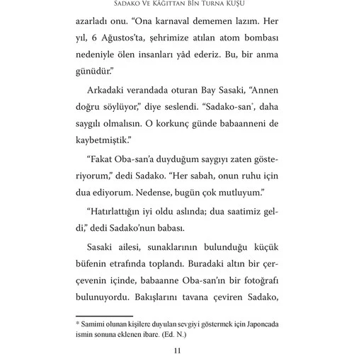SADAKO VE KAĞITTAN BİN TURNA KUŞU ELENOR COERR  BEYAZ BALİNA - 5