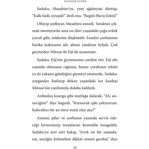 SADAKO VE KAĞITTAN BİN TURNA KUŞU ELENOR COERR  BEYAZ BALİNA - 4