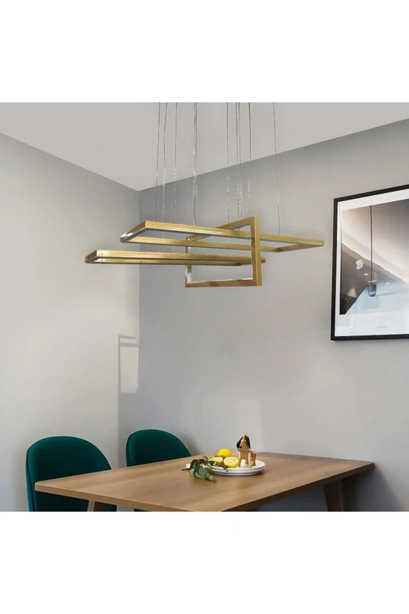 Voxlamp lighting solutions Sarkıt Led Avize Sideward Üçlü Yatay Dörtgen
