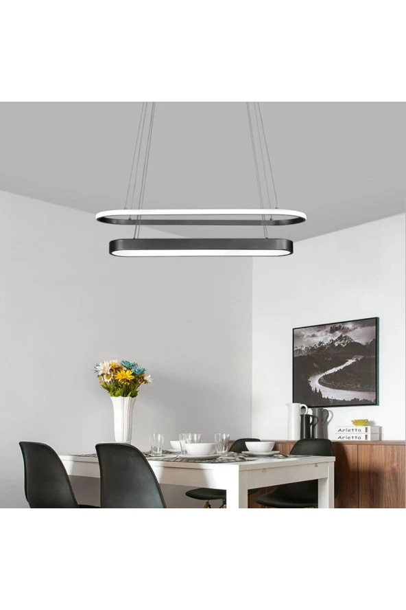 Voxlamp lighting solutions Sarkıt Led Avize Solid 120x18 90x10cm