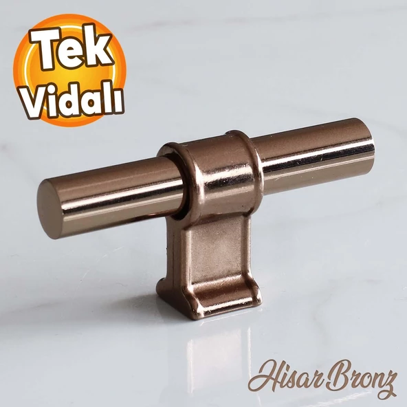 Hisar Bronz Metal Düğme Tek Vidalı Çekmece Mutfak Mobilya Dolabı Dolap Kulpu Kulbu Kulpları