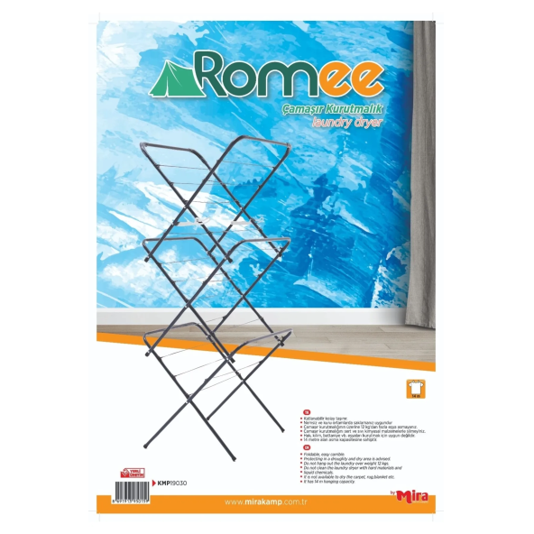 ROMEE Bebek Çamaşır Kurutmalık Askısı Pratik Katlanır Yenilendi 3katlı Dar Balkon Otel Pembe - 3