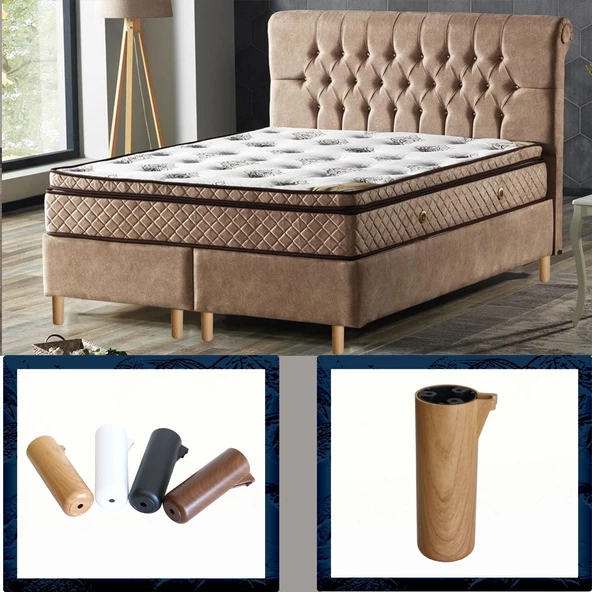 Kapsül Ayak Mobilya Yükseltici Kanepe Tv Ünitesi Koltuk Ayağı Konsol Ayakları Açık Kübik Ceviz 18 Cm - Resim 7