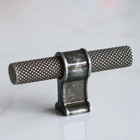 Hisar Eskitme Antik Gümüş Metal Düğme Tek Vidalı Mobilya Mutfak Çekmece Dolap Kulpu Kulbu Kulpları - Resim 3