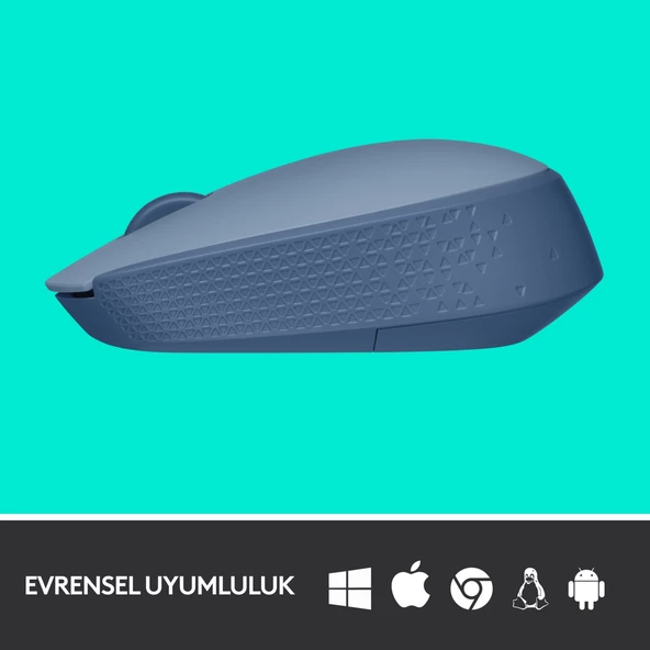 Logitech M171 USB Alıcılı Kablosuz Kompakt Mouse - Açık Mavi