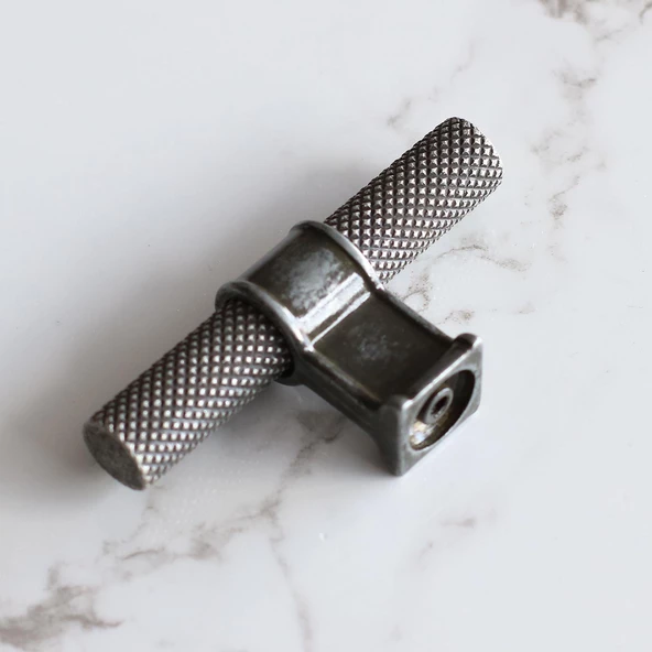 Hisar Eskitme Antik Gümüş Metal Düğme Tek Vidalı Mobilya Mutfak Çekmece Dolap Kulpu Kulbu Kulpları - Resim 4