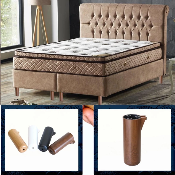 Kapsül Ayak Mobilya Yükseltici Kanepe TV Ünitesi Koltuk Ayağı Baza Ayakları Kübik Ceviz 15 cm - Resim 7