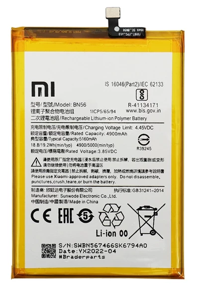 Xiaomi Redmi 9A - BN 56 - Batarya Pil Sıfır Orijinal